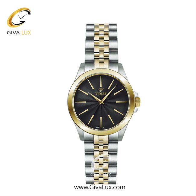 ساعت مچی اورجینال زنانه ویولت VIOLET طلایی-نقره ای | طلایی-نقره ای| مشکی| کد رفرنس 0591/2 سایز کوچک